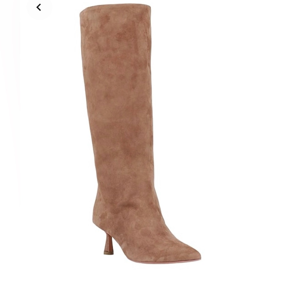 Size 7 Chic Tan Suede Heeled Boots made in Italy
